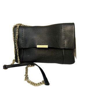 Ted Baker Parson Bag Crossbody Black Unlined Genuine Leather Chain Strap NWT
